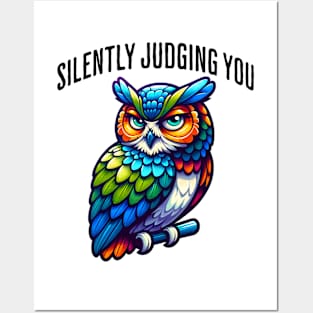 Silently Judging You funny side-eye owl design Posters and Art